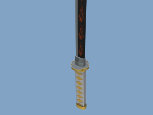 Low Poly Katana 3D Model