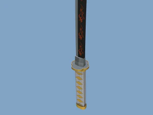 Low Poly Katana 3D Model