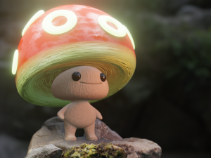 Glowing forest mushroom 3D Print Model