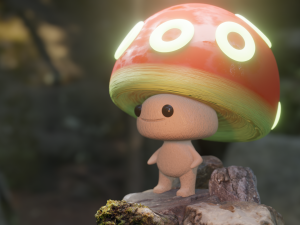 Glowing forest mushroom 3D Print Model