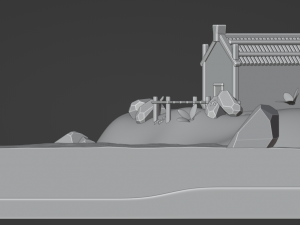 Paradise island with beach house 3D Принт Модель