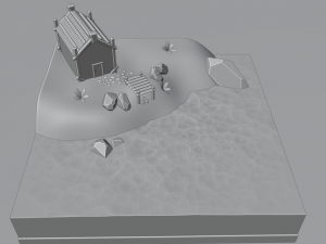 Paradise island with beach house 3D Принт Модель