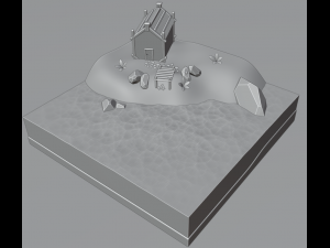 Paradise island with beach house 3D Принт Модель