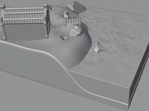 Paradise island with beach house 3D Принт Модель