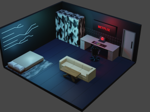 Spacious modern room Model do druku 3D