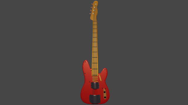 Rock and roll guitar 3D Модель .c4d .max .obj .3ds .fbx .stl .blend 