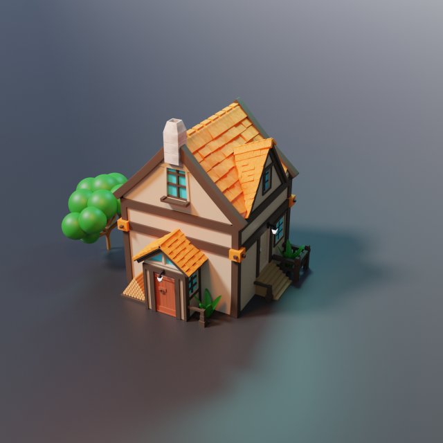 House 3D Модель .c4d .max .obj .3ds .fbx .stl .blend 