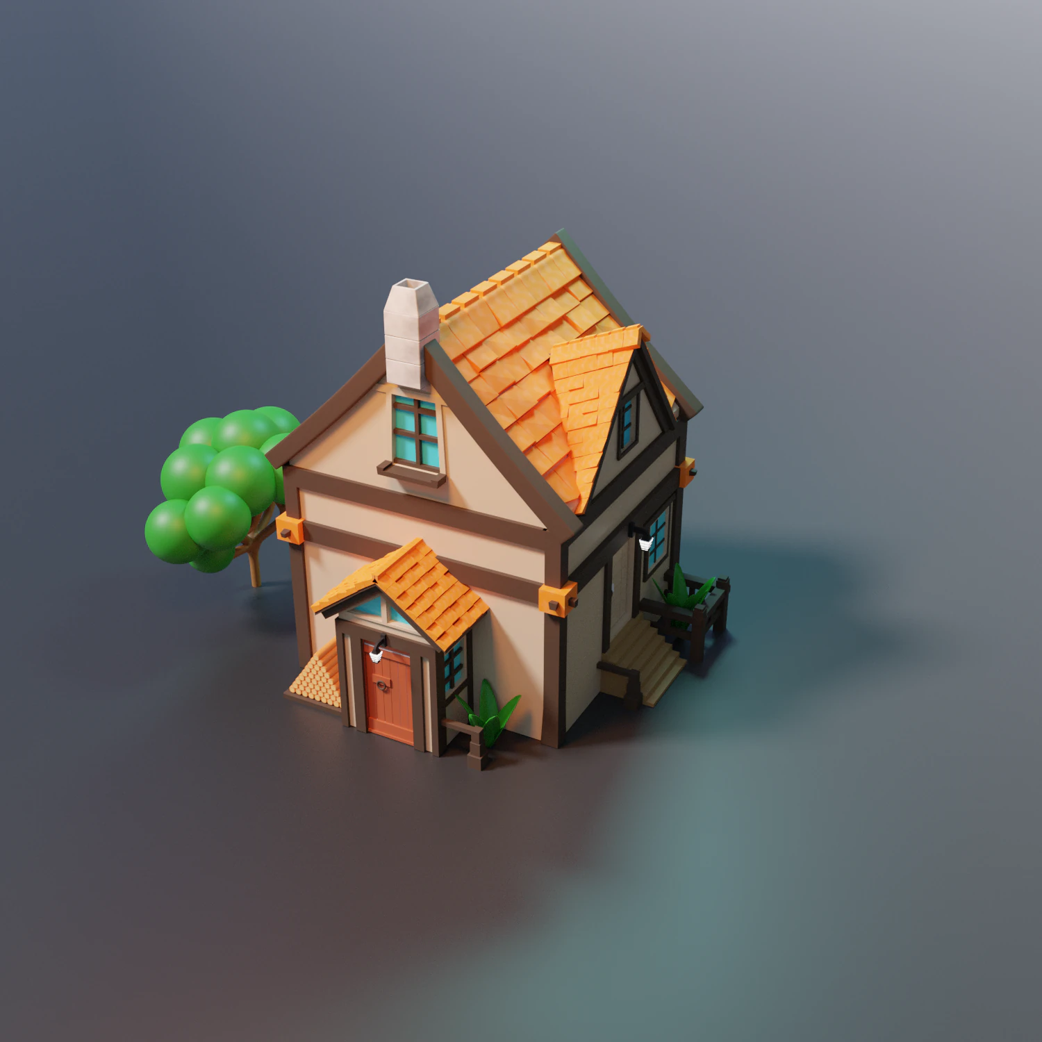 House 3D Model .c4d .max .obj .3ds .fbx .stl .blend