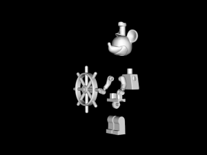 Steam Boat Willie - Lego Minifigure 3D प्रिंट मॉडल