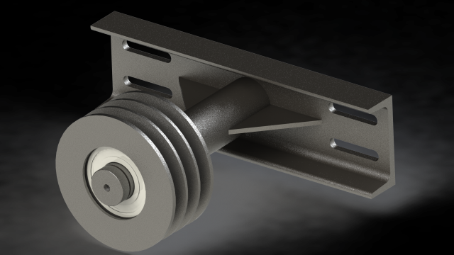 3 belt pulley with bracket 3D 모델 .c4d .max .obj .3ds .fbx .stl .blend