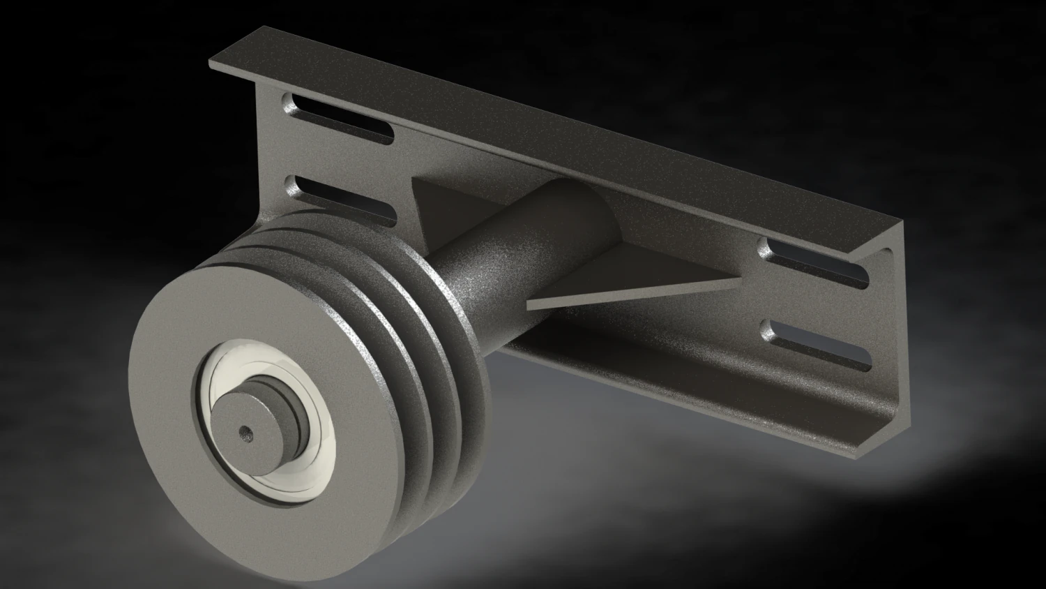 3 belt pulley with bracket 3D Model .c4d .max .obj .3ds .fbx .stl .blend 
