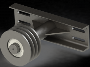 3 belt pulley with bracket 3D 모델