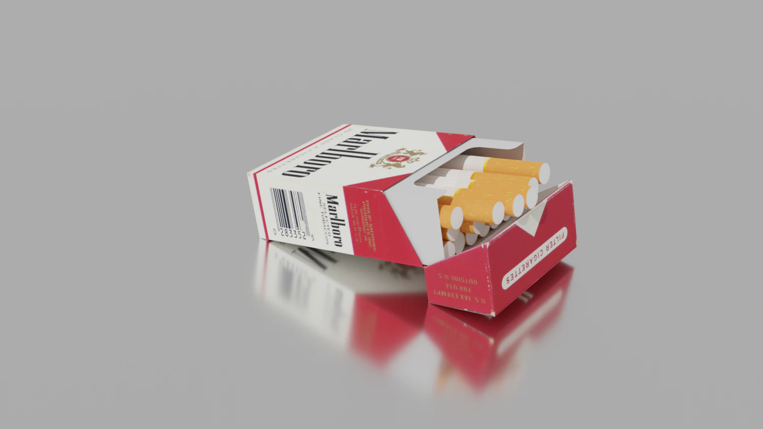 Pack of cigarettes 3D Model .c4d .max .obj .3ds .fbx .stl .blend 