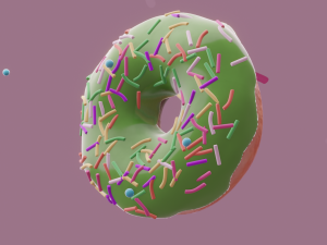 Donut collection chocolate vanilla blueberry strawberry pistachio 3D Model