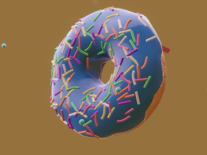 Donut collection chocolate vanilla blueberry strawberry pistachio 3D Model