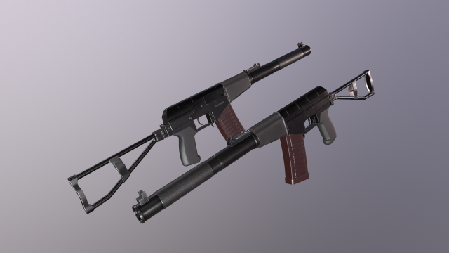 VSS Val 3D Модель .c4d .max .obj .3ds .fbx .stl .blend 