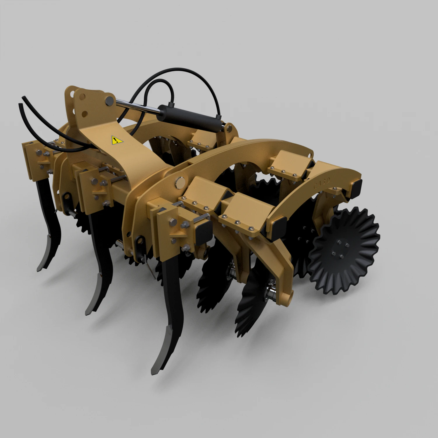 Disc harrow 3D Model .c4d .max .obj .3ds .fbx .stl .blend 