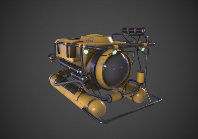 Submarine 3D Модель .c4d .max .obj .3ds .fbx .stl .blend 