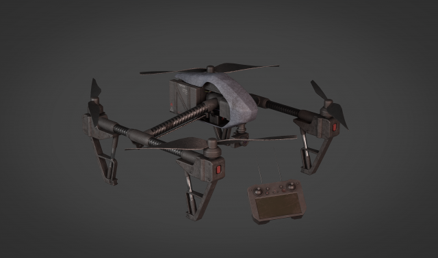 Drone and Controller 3D Model .c4d .max .obj .3ds .fbx .stl .blend 