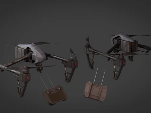 Дрон и контроллер 3D Модель