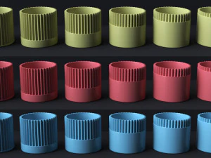 Botanical Bliss 3D Printable Set of 6 Exquisite Flower Pots 3D Print Model
