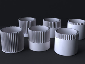 Botanical Bliss 3D Printable Set of 6 Exquisite Flower Pots Model do druku 3D