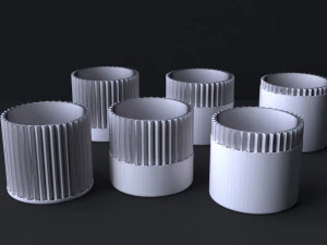 Botanical Bliss 3D Printable Set of 6 Exquisite Flower Pots 3D Print Model