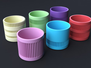 6-Piece 3D Printed Flower Pot Ensemble Modelo de impresión 3D