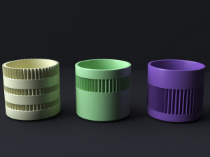 6-Piece 3D Printed Flower Pot Ensemble 3D printmodel