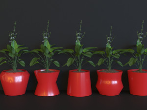 Round 9 Piece Flower Pot Set - 3D Print Model Modèles 3D en vedette