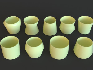 Round 9 Piece Flower Pot Set - 3D Print Model Modèles 3D en vedette