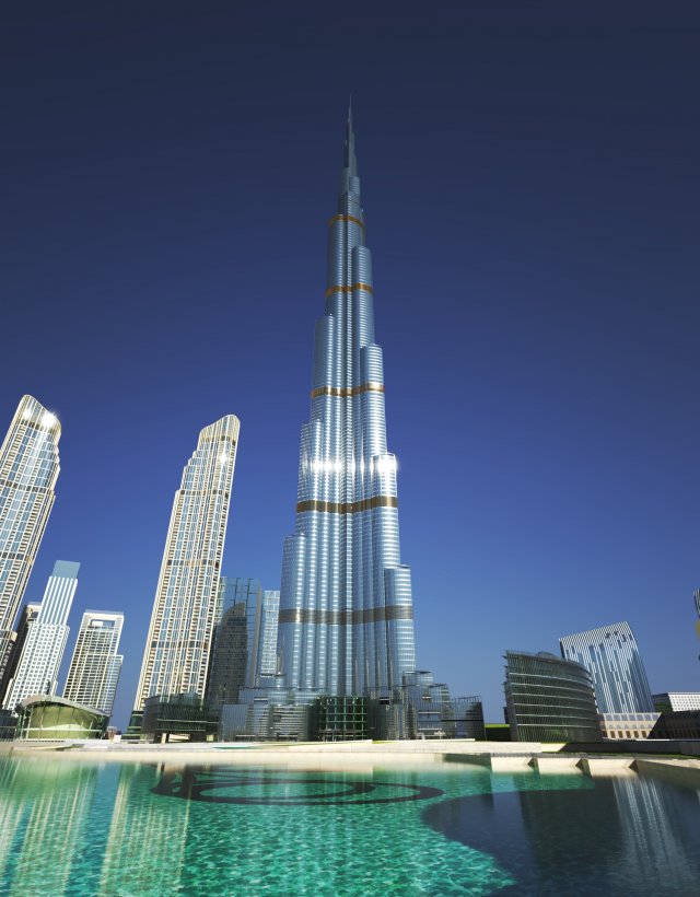 Dubai Building - Burj khalifa Area Modèle 3D .c4d .max .obj .3ds .fbx .stl .blend 