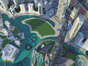 Dubai Building - Burj khalifa Area 3D Model