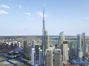 Dubai Building - Burj khalifa Area Modèle 3D
