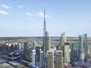 Dubai Building - Burj khalifa Area 3D Model
