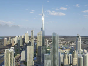 Dubai Building - Burj khalifa Area 3D Model