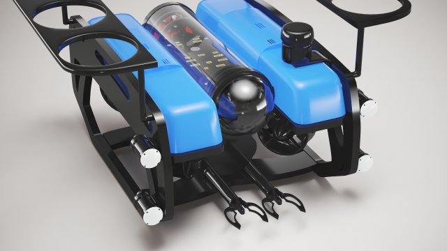 Underwater Robot Blue Model 3D .c4d .max .obj .3ds .fbx .stl .blend 