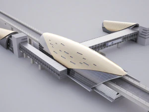 Esta&ccedil;&atilde;o de metr&ocirc; de Dubai Modelo 3D
