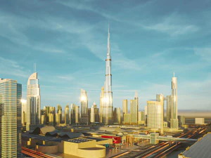 Dubai Building - Burj khalifa Area v2 3D Model