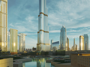 Dubai Building - Burj khalifa Area v2 3Dモデル