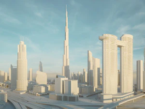 Dubai Building - Burj khalifa Area v2 3D Model