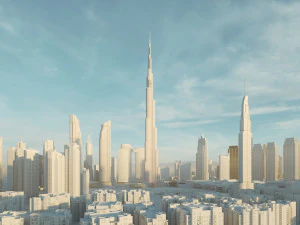 Dubai Building - Burj khalifa Area v2 3D Model
