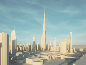 Dubai Building - Burj khalifa Area v2 3Dモデル