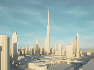 Dubai Building - Burj khalifa Area v2 3D Model
