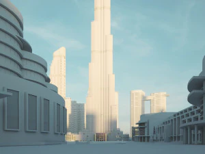 Dubai Building - Burj khalifa Area v2 3D Model