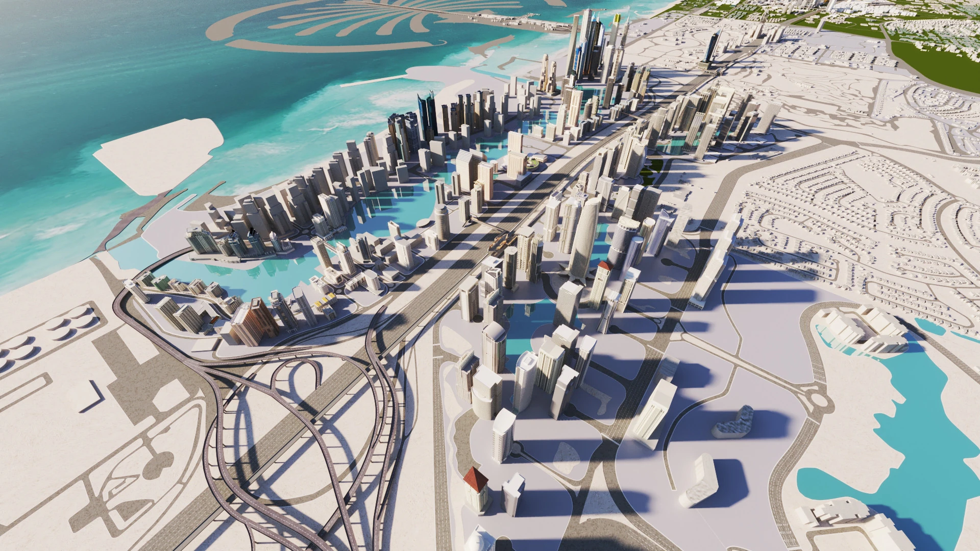 Dubai City 1 3D Model .c4d .max .obj .3ds .fbx .stl .blend 