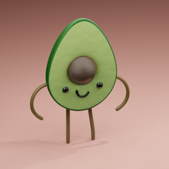 Avocado character Modelo 3D .c4d .max .obj .3ds .fbx .stl .blend