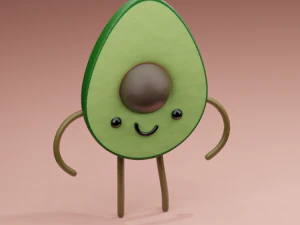 Karakter alpukat Model 3D