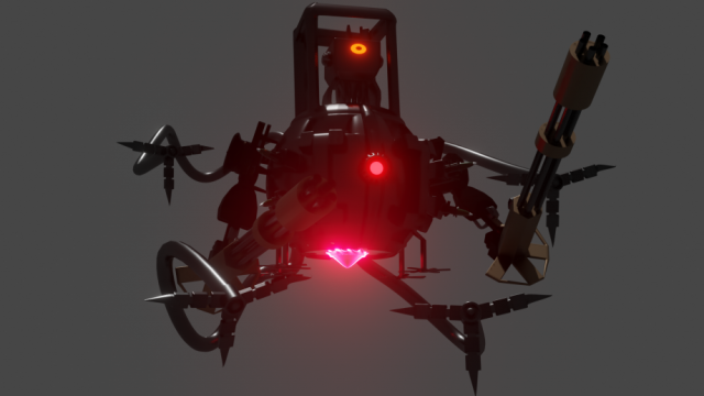 Robotic Character 3D Model .c4d .max .obj .3ds .fbx .stl .blend 