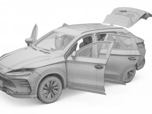 2023 BYD SONG PLUS DM-i With Interior 3D Model